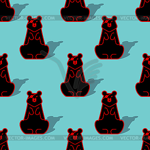 Bear with an eye patch Pattern seamless. One-eyed - vector clipart