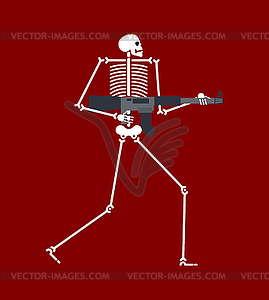 Skeleton with gun. Deadly Soldier . Сoncept of army - vector clip art