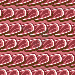 Cured meat slices Pattern seamless . meat delicacy - vector image