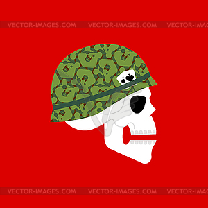 Skull in military helmet. concept of army of death - vector EPS clipart