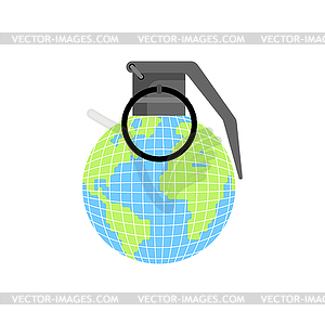 Planet earth greenade. Earth explosive - vector clip art