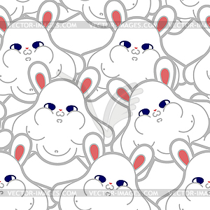 Fat rabbit Pattern seamless. fleshy hare Background - vector clipart