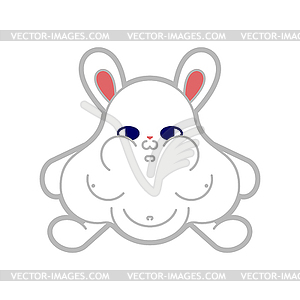 Fat rabbit Cartoon. fleshy hare  - vector clipart
