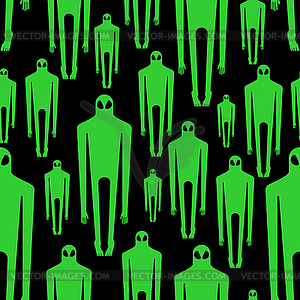 Alien Pattern seamless. Aliens green tall men - vector EPS clipart