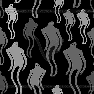 Ghost man Pattern seamless. human phantom - vector clipart