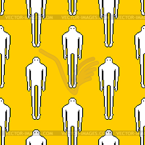 Ghost Pixel art Pattern seamless. 8 bit human - vector image