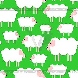 Sheep Pattern seamless. Lamb Background. Kids fabri - vector clipart