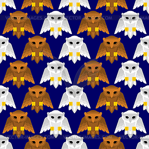 Owl Pattern seamless. Eagle-ow Background. Kids - vector image