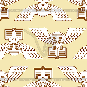 Owl Pattern seamless. Eagle-ow Background. Kids - vector image