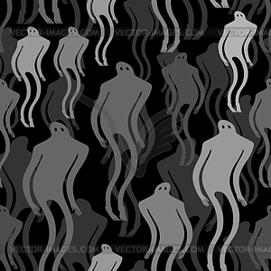 Ghost man Pattern seamless. human phantom - vector clipart