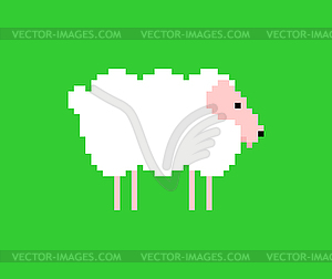 Sheep Pixel art. Lamb 8 bit. pixelated - vector image
