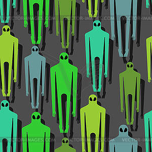 Alien Pattern seamless. Aliens green tall men - vector EPS clipart
