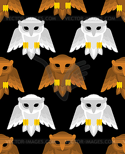 Owl Pattern seamless. Eagle-ow Background. Kids - vector image