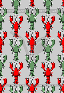 Crayfish pattern seamless. Sea animal with claws - vector clipart