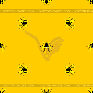 Spider pattern seamless. Poisonous dangerous - vector clipart