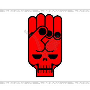 Skull fist symbol death - vector clipart