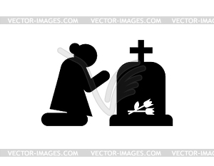 Значок знака вдовы. концепция печали и страдания - изображение в векторе