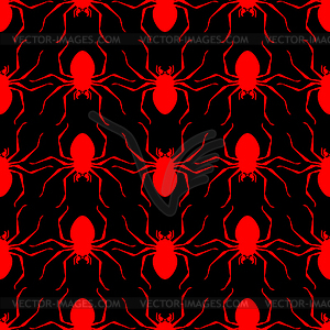 Spider pattern seamless. Poisonous dangerous - vector image