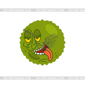 Drunk face mood. Alcoholic emoji cartoon - royalty-free vector image