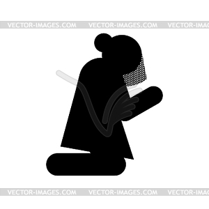 Widow sign icon. concept of sorrow and suffering - vector clip art