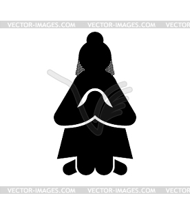 Значок знака вдовы. концепция печали и страдания - изображение в векторном формате