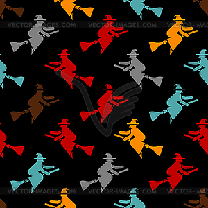 Witch pattern seamless. hag background. hex texture - vector clip art