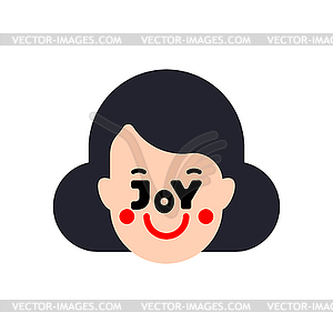 Joy woman face sign. Happy life concept - vector image