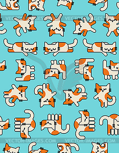 Cartoon cute kitten pattern seamless. pet - color vector clipart