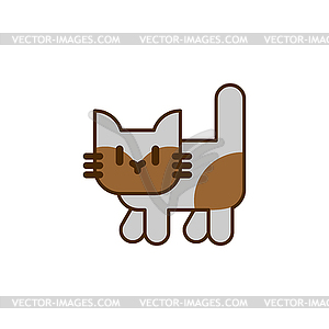 Cartoon cute kitten . pet - vector clipart