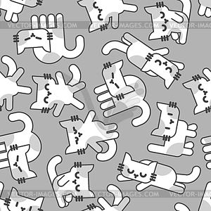 Cartoon cute kitten pattern seamless. pet - vector clipart