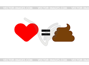 Love is such shit. concept of unrequited love. - vector clipart