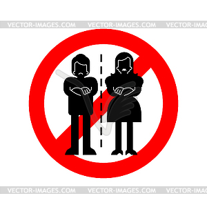 Stop Divorce family sign. Ban danger road sign - vector image