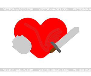 Heart with shield and sword. Heart with protection - vector image