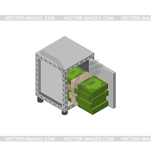 Money in bank vault. Concept to protect savings - vector image