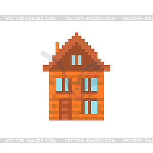 House pixel art . 8 bit House - vector EPS clipart