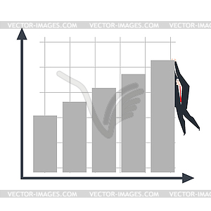 Businessman indicators on chart on performance. - vector clipart