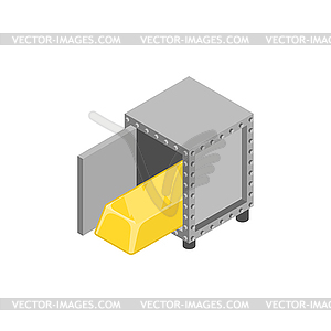 Gold in bank vault. Concept to protect savings - vector clipart