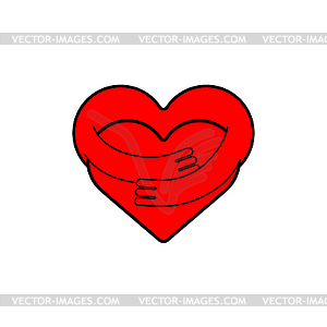 Hug heart. Concept of friendship and love - vector image