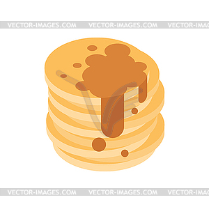 Pancakes with chocolate . sweet - vector image