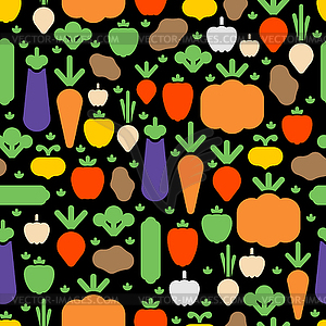 Vegetables pattern seamless. Vegetable set - vector image