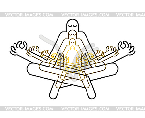 Значок знака позы лотоса для йоги. Концепция знания - изображение в векторе