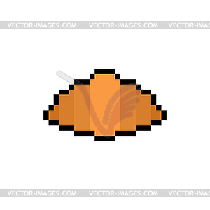 Croissant pixel art icon . 8 bit food sign. - vector clip art