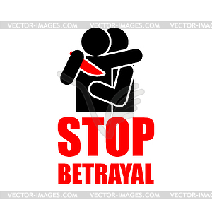 Stop traitor. Ban of betrayal. Concept of betrayal - vector clipart