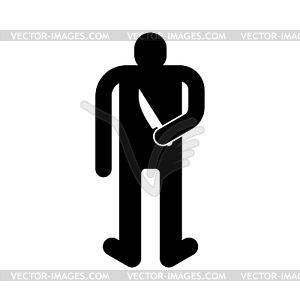 Traitor holds knife behind his back. Betrayal - vector clipart