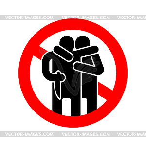 Stop traitor. Ban of betrayal. Red prohibitory - vector clipart