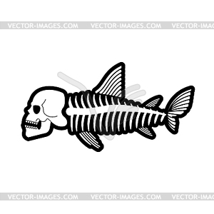 Skeleton of fish with skull - vector clipart