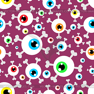 Eye and crossbones pattern seamless. texture - vector clip art