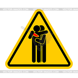 Attention traitor. Caution of betrayal. Yellow - vector clipart