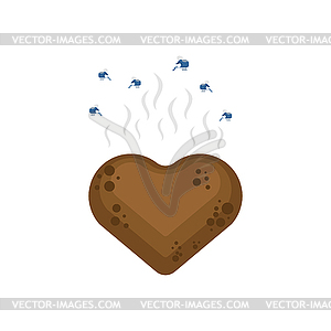 Shit love. Poop heart. Failed love concept - vector clipart