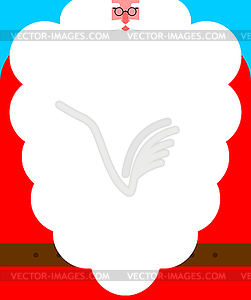 Santa beard postcard. Background poster for - vector clip art